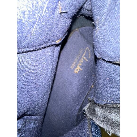 Clarks Andes Fortune Blue suede and faux fur lined boots 6.5M - Picture 13 of 14